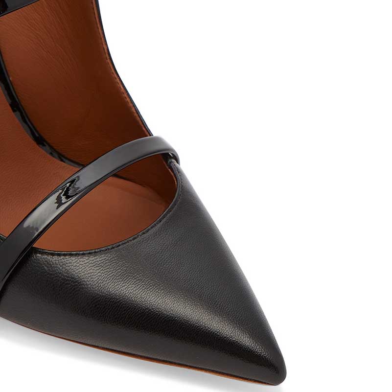 SD Dresscode womens pointed toe high heel pumps in sleek black leather for elegant occasions