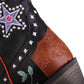 Close-up of women's retro floral cowboy boots featuring vibrant embroidery and unique design details