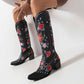 Women's retro floral cowboy boots featuring colorful designs and a stylish silhouette