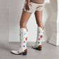 Stylish women's retro floral cowboy boots with colorful embroidery and a comfortable fit