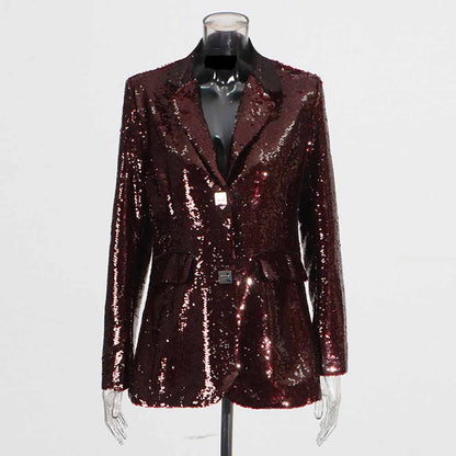 Women's sequin blazer in burgundy with a stylish design for elegant evening wear