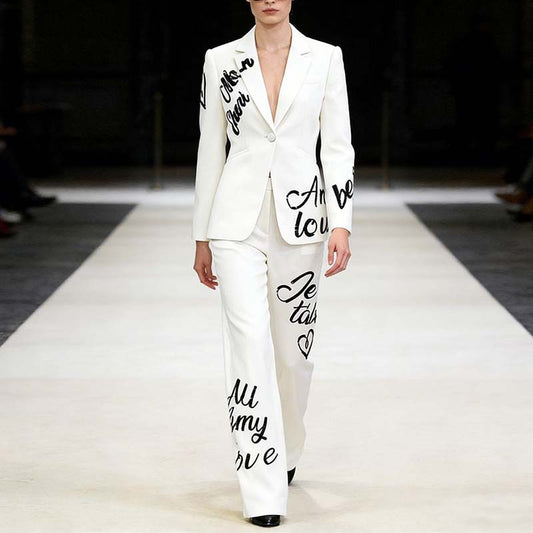 Women's Sequined Letter Pantsuit | Sparkle in Style | sd-hk