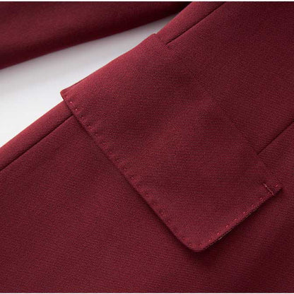 Detail of SD Dresscode women's straight-leg pants suit featuring smooth fabric and tailored pocket design