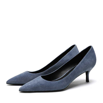 SD Dresscode women's suede party heels in stylish blue color with elegant pointed toes