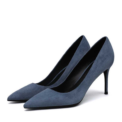 SD Dresscode women's suede party heels in stylish blue with elegant pointed toe design