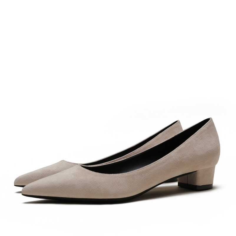 Elegant SD Dresscode women's suede party shoes with a low block heel for stylish comfort