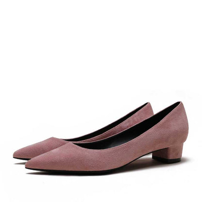 SD Dresscode women's suede party shoes in light pink with comfortable block heels
