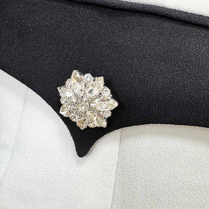 Womne's Black / White Jacket Two-Tone Pockets Blazer