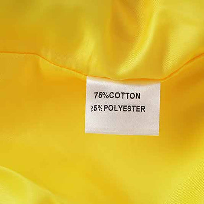 Women Purple Faux Fur Trim Mid-Length Yellow Blazer Coat Stage Performance Jacket