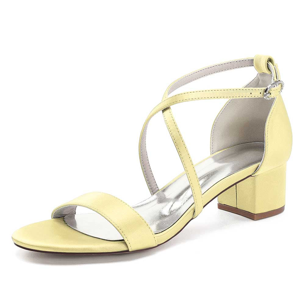 sd-hk Women's Chunky Heel Bridesmaid Sandals