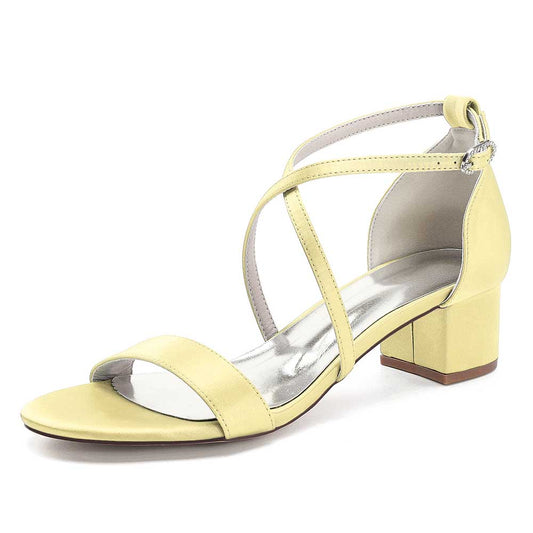 sd-hk Women's Chunky Heel Bridesmaid Sandals