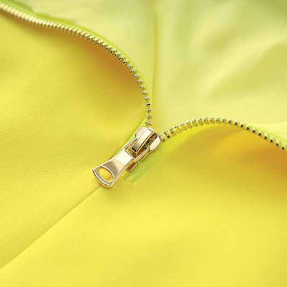 Women's Golden Lion Buttons Yellow Skirts Blazer Suit Jacket + High Waist Skirts Belt Suit