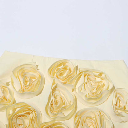 Rose Embelished Yellow Skirt Suit Mini Back To School Outfit