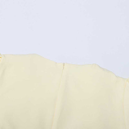 Rose Embelished Yellow Skirt Suit Mini Back To School Outfit