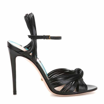 Ribbon Tie Heels High Heeled Sandal with Ankle Strap Summer Party Shoes