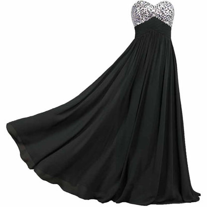 Sequin Top Chiffon Bottom Strapless Bridesmaid Dress 100 Colors Available