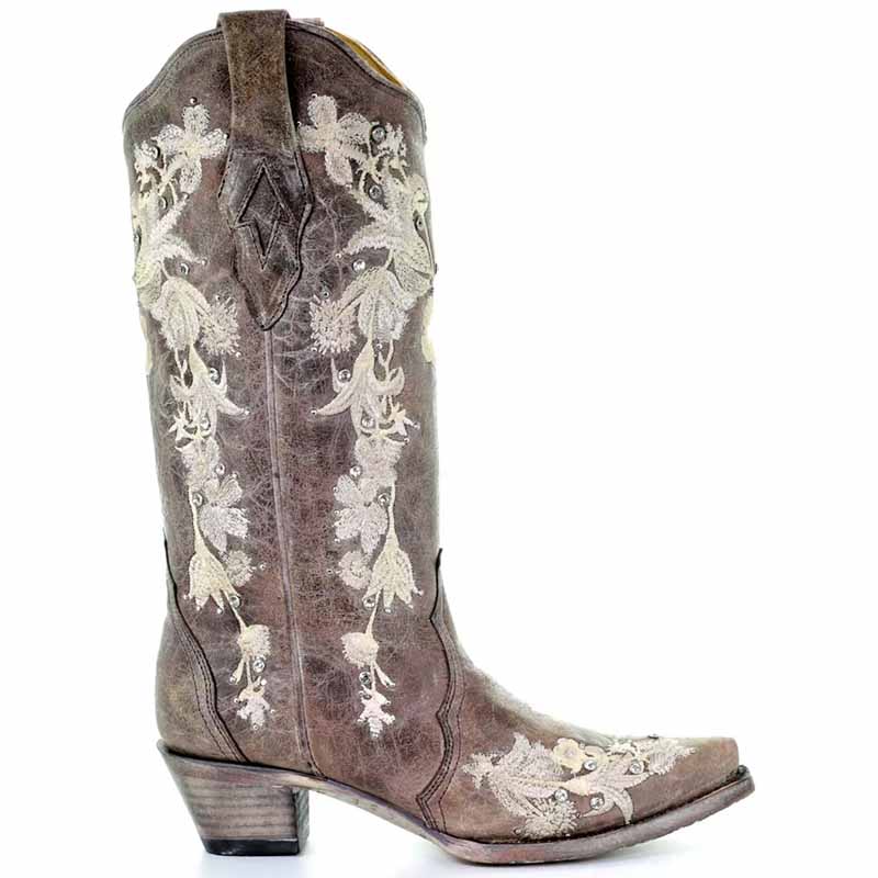 Women's Chic Wedding Boots Country Outfitter Western Cowgirl Bridal Bootie