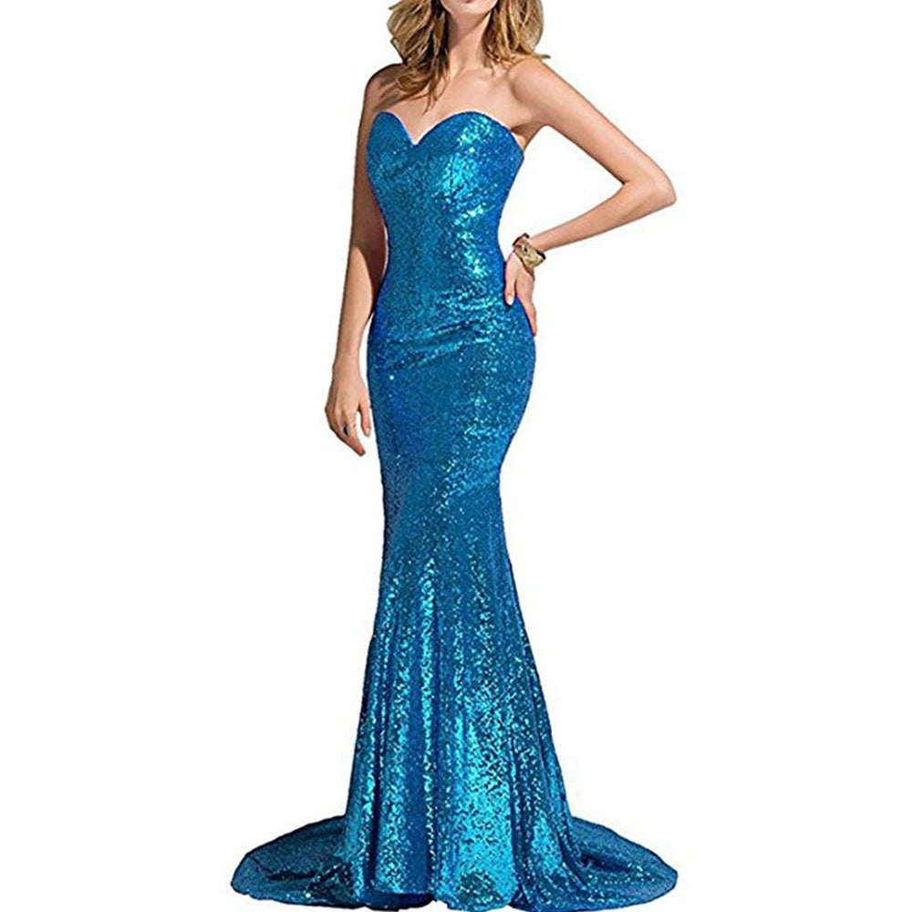 sd-hk Sequins Off The Shoulder Bridesmaid Dresses Long Mermaid Prom Party Gowns