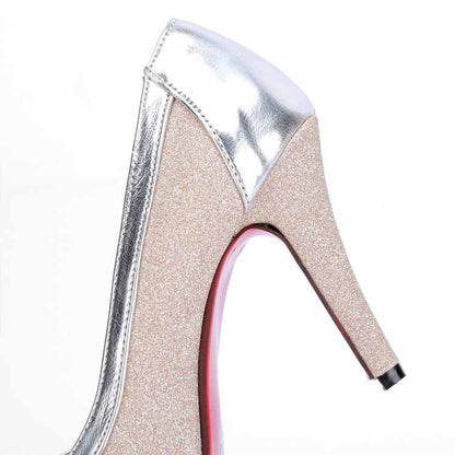 Pointed Toe Mid Heels Wedding Party Evening Dress Pumps for Women
