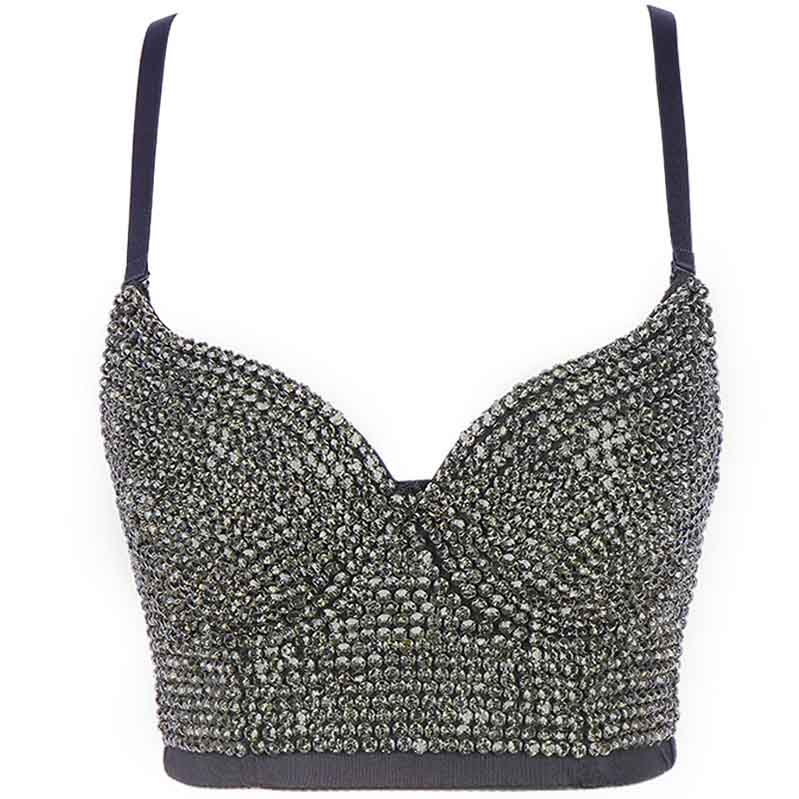 Corset Top Push up Rhinestone Diamond Bra Club Party Vest – SD ...