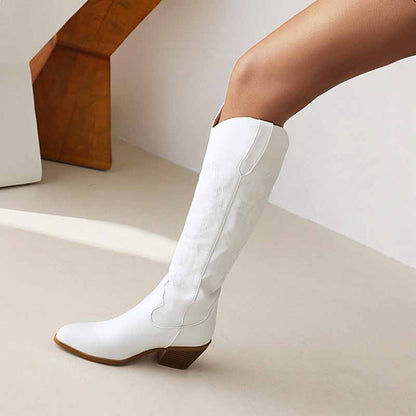 Women's Embroidered Cowgirl Boots Country Style Footwear