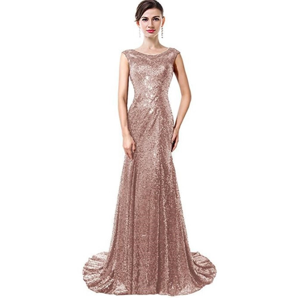 Sequin Gown Evening Maxi Dress Sleeveless Formal Dress Prom Gowns