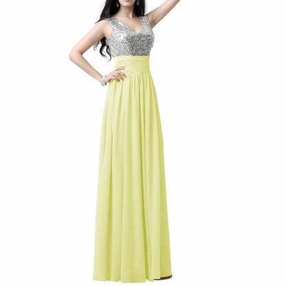 Sequin Top Bridesmaid Dress Chiffon Floor-Length Bridesmaid Dress100+colors