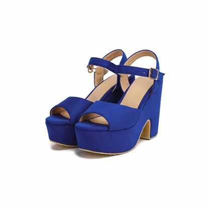 Women's Shoes Platform Heels Sandals Suede Stiletto Block Heels