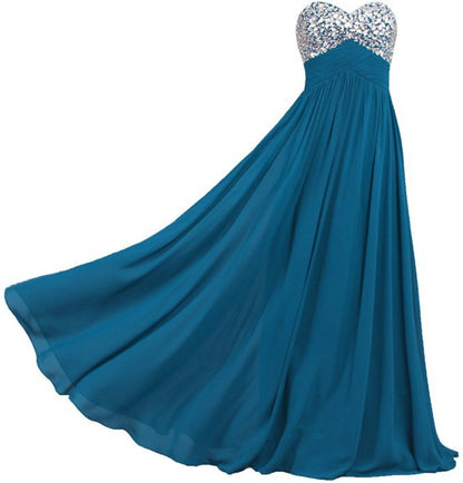 Sequin Top Chiffon Bottom Strapless Bridesmaid Dress 100 Colors Available