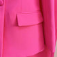 Women Rose pink Blazer + Flare Trousers Suit