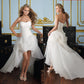 sd-hk White Wedding Dress Strapless Ruffles Bridesmaid Dress