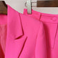 Women's Formal Two Piece Pantsuit Flare Bottoms Two Piece Suit Red Pantsuit Set