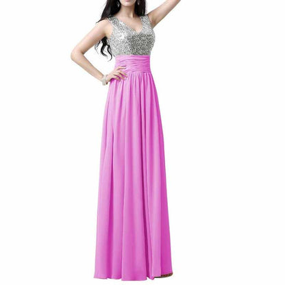 Sequin Top Bridesmaid Dress Chiffon Floor-Length Bridesmaid Dress100+colors