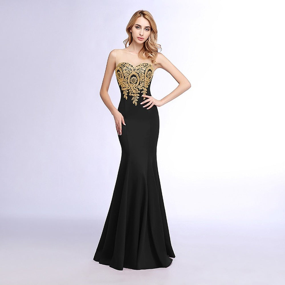 sd-hk Women Bodycon Evening Dress Strapless Prom Gowns