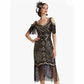 Womens 1920s Flapper Dress Vintage Long Fringe Beaded Dress