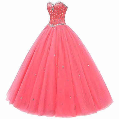 Women's Sweetheart Ball Gown Tulle Quinceanera Dresses Prom Dress