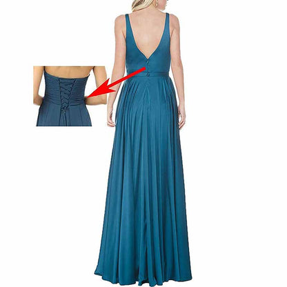 Long Simple Bridesmaid Dresses with Slit for Women Spaghetti Straps Prom Dresses