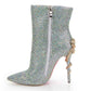 Wedding Boots Rhinestone Pointed Toe Stiletto Heel Bridal's Boots