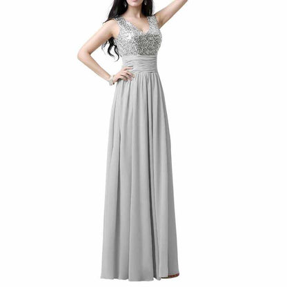 Sequin Top Bridesmaid Dress Chiffon Floor-Length Bridesmaid Dress100+colors