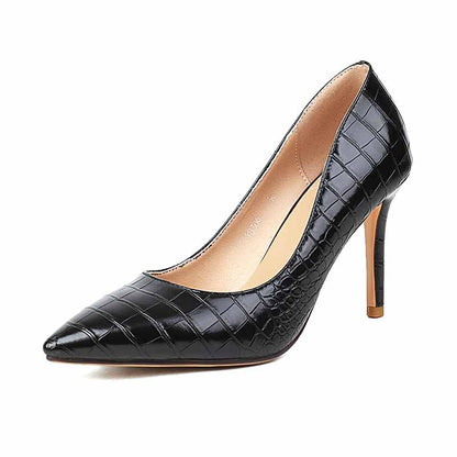 Women's Pointy Toe Dress Pump Middle Heels