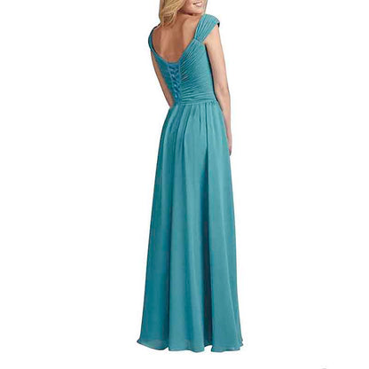 Womens Long Sleeveless Flowy Bridesmaid Cocktail Evening Gown Maxi Dress