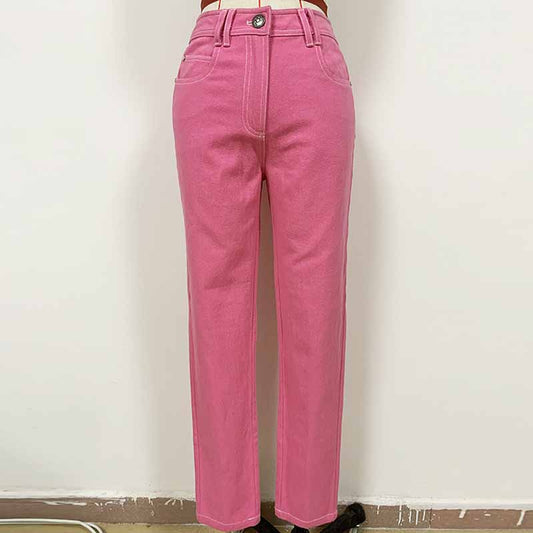 Women's Pink Skinny Jeans Slim Fit Jeans & Denim Pants