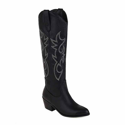 Women's Embroidered Cowgirl Boots Country Style Footwear
