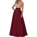 sd-hk Rose Gold Prom Sequin Top V Neck Bridesmaid Dresses – SD ...