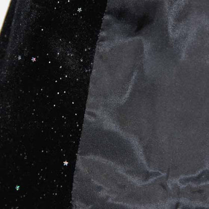 Women's Double Breasted Blazer Gold Buttons Autumn Winter Black Velvet Jacket