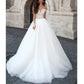 Lace Wedding Dress Sweetheart A-line Long Tulle Country Style Bridal Gowns