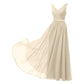 V-Neck Chiffon Bridesmaid Dresses Long Party Evening Formal Dress