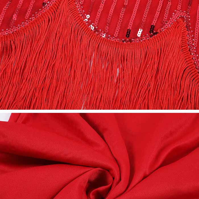 Women's Flapper Dresses 1920s V Neck Beaded Fringed Great Gatsby Dress