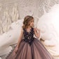Flower Girl Dress Kids Lace Applique Pageant Ball Gown Prom Dresses