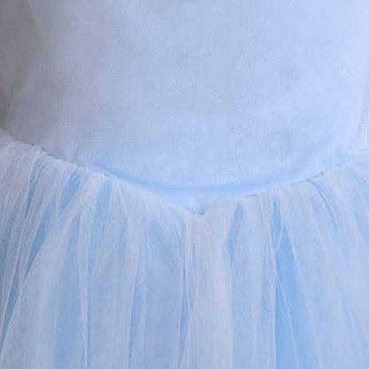 Girls Tutu Prom Gowns Luxury Blue Wedding Birthday Party Princess Long Dress